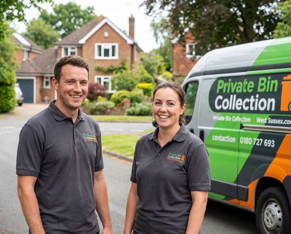 Friendly bin collection team member serving Aldingbourne homes